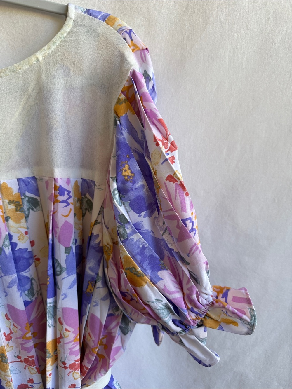Umgee floral print puffed sleeve mini dress, size L - Picture 9 of 11